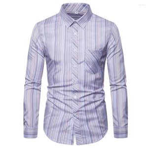 Men's T Shirts Men Big And Tall Casual Slim Striped Long Sleeve Pockets Top Beach Blouse Knotted