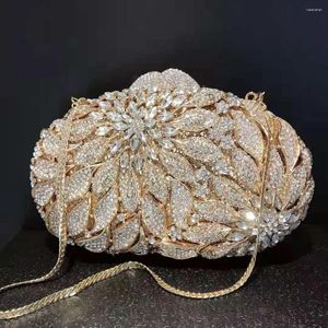 Вечерние сумки Ladymade Gold Color Diamond Clatches для женской вечеринка суммированная сумка для свадебной цепной сумочки ужин выпускной