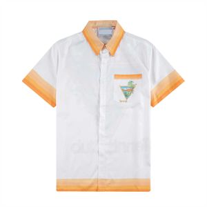 Camicia da uomo firmata estiva manica corta camicia casual con bottoni camicia da bowling stampata stile spiaggia t-shirt traspirante #524