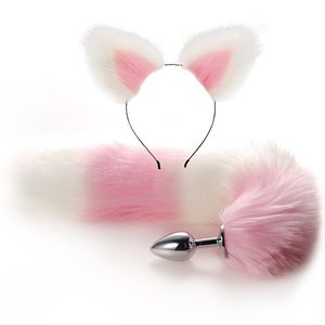 Briefs Panties Sexy Metal Butt Plug Tail Set With Hairpin Kit Anal Butplug Prostate Massager For Couple Cosplay 5 Colors 230824