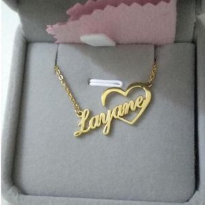Pendant Necklaces Personalized Love Heart Name Necklace Custom Letter Choker For Women Stainless Steel Fashion Jewelry Lover Girls Gifts 230825