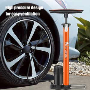 Bike Pumps Bike Pump Portable MTB Bicycle Ball High Pressure Air Pump Inflator with Gauge Bike Motorcycle Floor Hand Pump Valves 160 PSI 230824