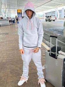 Herrtröjor tröjor yk kvinnor streetwear casual hoodie sysaworld överdimensionerade tvådelar set sweatshirt tracksuit syna world män kläder11