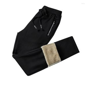 Pantaloni da uomo addensati pantaloni sportivi invernali più pantaloni imbottiti in velluto cotone caldo dritto solido tendenza pantaloni sportivi M-5XL