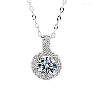 Цепочки Moissanite Luxury Gorgaous 925 Серебряный серебряный подвесной колье 40 5 см. Женские украшения для женских украшений