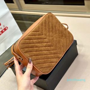 Kadife kamera crossbody çanta kadın omuz çantaları deri moda harfleri altın donanım fermuar kapanış çanta çantası