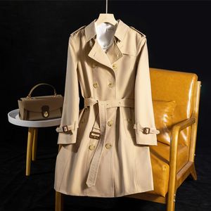 Kvinnors dike rockar Trench Women's Spring and Autumn Classic British Double Breasted Medium Length Waterproof Trench Coat 230824