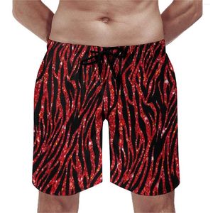 Pantaloncini da uomo Board Glitter Zebra Divertenti costumi da bagno Trendy Modern Animal Print Maschi Comodi Sport Oversize Beach