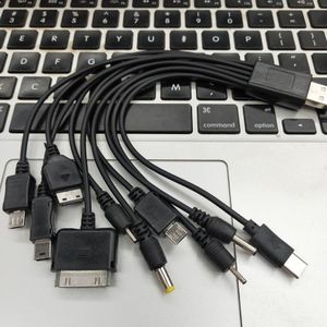 Kabel danych jeden do dziesięciu wielopiętrowego kabla do ładowania zasilacza Dziesięć w jednym telefonie komórkowym cyfrowy kabel zasilający USB