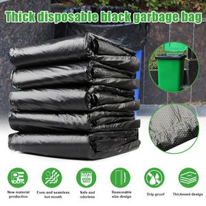 Trash Bags 50pcs Big Garbage Bags Disposable Big Trash Bags Black Heavy Duty Liners Strong Thick Rubbish Bags Bin Liners Outdoor 230824