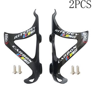 Garrafas de água Gaiolas 2 Pcs Fibra de Carbono Completa Bicicleta Garrafa de Água Gaiola MTB Road Bike Bottle Holder Ultra Light Cycle Equipment Matte / Gloss 230824