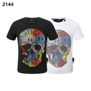 Plein Urso Camiseta Mens Designer Camisetas Marca Roupas Strass Pp Crânios Homens T-shirt Em Torno Do Pescoço Ss Crânio Hip Hop Tshirt Top Tees 16621