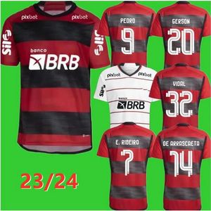 Camisas de futebol do Flamengo 2023 2024 VIDAL DE ARRASCAETA GABI camisas de futebol PEDRO B.HENRIQUE E.RIBEIRO camisa E.RIBEIRO 23 24 Outubro Rosa camisa 6546