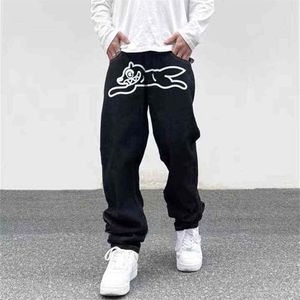 Ropa cão impressão streetwear homens hip hop calças jeans baggy y2k roupas retas soltas goth denim calças pantnes vaqueros t220726226y