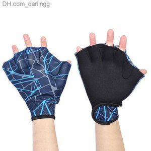 1 Pair Water Gloves Half Cut Swimming Hand Fins For Men Women Adult Children Aquatic Fitness Water Training Supplies Q230825