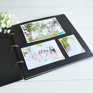 Other Event Party Supplies Personalized Po Wedding Album Wooden Memories Guestbook With Corners Sticker Scrapbook Booth 230824