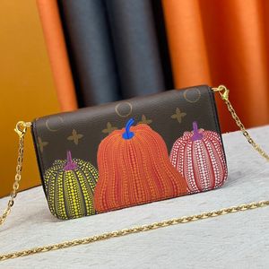 Modedesigner väska kvinnor lädertryck crossbody väska multifunktionell plånbok kortväska klassisk kedja axelväska #82108