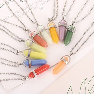 Luminous Stone Hexagon Charms Chromatic Glowing Glow in The Dark Pendant Necklace Jewelry Making Wholesale Free Shipping