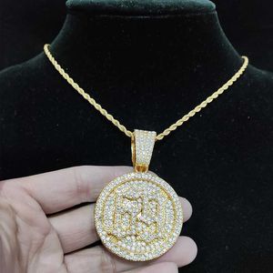 Pendant Necklaces Men Women Hip Hop Number 69 Necklace with 13mm Crystal Cuban Chain Iced Out Bling Hiphop Fashion Charm Jewelry 230613