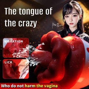 Rose vibrator för kvinna klitoris stimulator vagina slickande tung onanator g spot massager för kvinnor silikon vuxen sexleksak för par