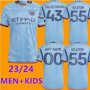 23 24 NewYork Şehri Futbol Formaları Morales Pereira New York FC Futbol Gömlekleri Pellegrini S. Rodriguez Talles Magno Keaton Pellegrini Martins Sands Erkek Çocuklar Set 59879