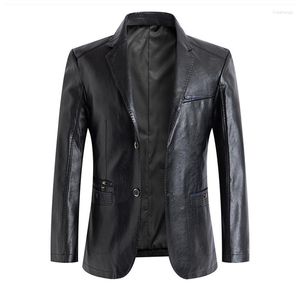 Men's Suits Brand Blazers Men Spring Autumn Slim Fit Suit Jackets Fashion Leather Blazer Jacket Oversize M-7XL High Quality 2023