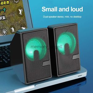 Mini Bilgisayar Hoparlör Stereo Surround Ses LED Işıkları PC Dizüstü Bilgisayar Masaüstü Ses Hoparlör Medya Hoparlörü HKD230825