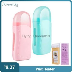 foreverlily 3in1 Pink Roll On Depilatory Wax Heater Face Body Hair Removal Epilator Wax Heating Machine with Waxing Strips Paper HKD230825