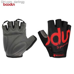 Boodun Summer Gym Fitness Gloves Men Men Weight Lifting Sport Workout Training Gloves Elastic Lycra Half Finger Cycling Gloves Q230825