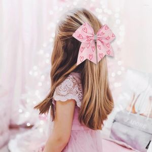 Accessori per capelli 1 pezzo Forcine per capelli con stampa a cuore carino per San Valentino per bambini Barrette con clip a fiocco dolce Moda