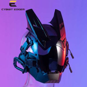 Cyberpunk Mask Cosplay Role Playing Prop Night City Neon Helmet Personalized Army Mechanical Music Festival for Halloween Party HKD230825 HKD230825