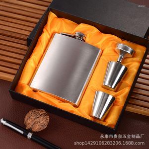 Hip Flasks Wholesale Stainless Steel Wine Jug Set Portable Men'S Carry-On Bottle 7Oz High-End Gift Box Ware Foreskin