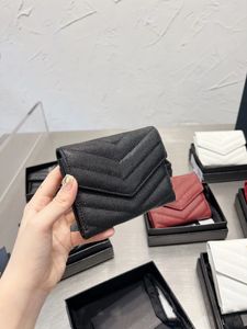 10a Super Original Quality Guid Läder Triple Fold Wallet Womens Luxurys Designers Wallet Classic Quilting Purse Card Holder Passport Holde Wallet With Box