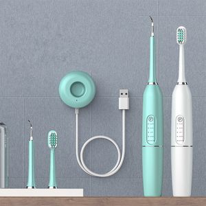 Escova de dentes Gaodear Elétrica Ultrasonic Sonic Dental Dente Cálculo Removedor 5 Modo Cleaner Escova Dentista Kit Ferramenta Branquear Dentes Tártaro 230824