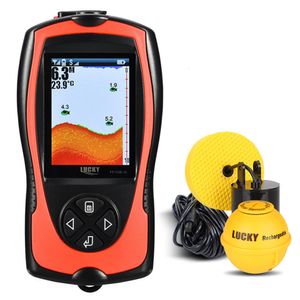 Fish Finder Lucky F1081CT Şarj Edilebilir Kablosuz Sonar Balıkçılık için 45m Su Derinliği Yankı Sounder Taşınabilir 230825