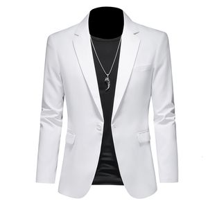 Ternos masculinos Blazers Moda Negócios Casual Blazer Branco Vermelho Verde Preto Cor Sólida Slim Fit Jaqueta Casamento Noivo Festa Terno Casaco M-6XL 230824