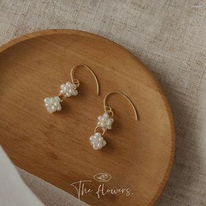 Baumelnde Ohrringe ROPUHOV 2023 Weißer Mondschein Natürliches Barockförmiges Perlendesign Unregelmäßiger geometrischer französischer Vintage-Schmuck für Frauen