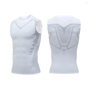 Herren-Tanktops, aushöhlen, Weste, atmungsaktiv, für Männer, Sport, schnell trocknend, schweißabsorbierend, weiches elastisches Oberteil mit für den Sommer