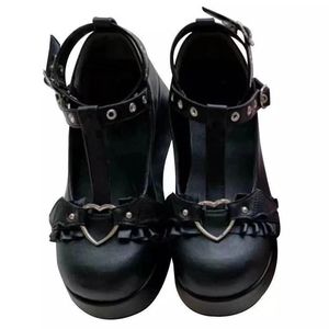 Stiefel Frauenplattform Stiefel Gothic Punk Schuhe Lolita Ladies Keile dicke Absätze süße jk retro harajuku 3543 Plus Größe Neu