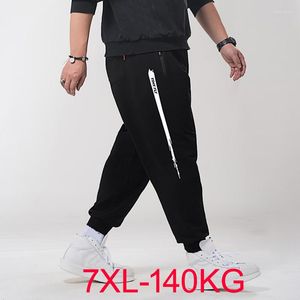 Men's Pants 140KG Plus Size 7XL Summer Men Sweatpants Sports Mens Letter Man Black High Street Elasticity 46