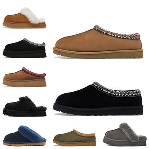 Uggies tasman toffel designer fluffy päls glider kvinnor tazz tozzs plattform loafers skor slip-on disquette kvinna fuzzy päls platta-forme uggitys vinter stövlar