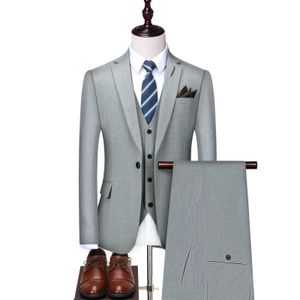 Mäns kostymer blazers boutique blazer väst byxor mode affärer casual gentleman italiensk stil elegant randig smal passform 3 -stycken set 230824