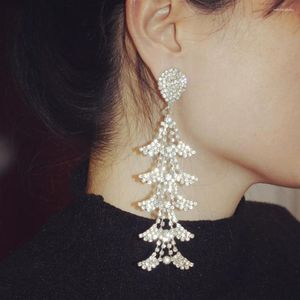 Baumelnde Ohrringe, modisch, für Damen, glänzender Strass-Baum-Stil, Schmuck, Maxi-Dame, übertriebenes Zubehör