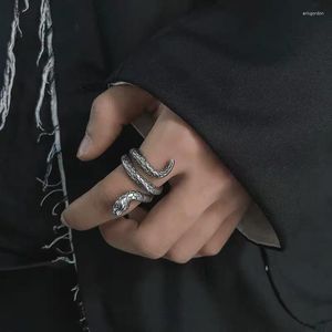 Cluster Ringe Orgin Sommer Übertreibung Metall Schlange Krawatte Ring Für Frauen High Street Tier Party Geschenke Schmuck Zubehör