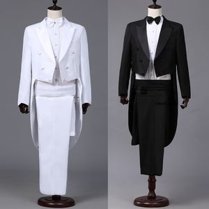 Мужские костюмы Blazers смокинг -платье костюмы для мужчин вышивкой блестящий лацканый хвост