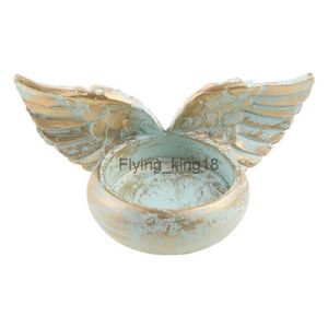 Angel Wings Candle Tutucu Reçine Heykeli Ev Dekorasyon Dua Şamdan Hediyeleri HKD230825