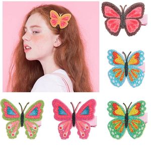 Fermagli per capelli farfalla 3D glitter Moda Compleanno Cosplay Accessori per capelli Barrette colorate Fariy per animali colorati scintillanti
