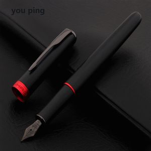 Фонтановые ручки роскошные качество Jinhao 75 Metal Black Red Fountain Fountain Financial Office Студенческие канцелярские товары Поставки чернильных ручек 230825