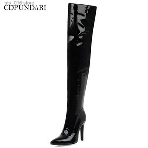 Boots Sexy Super High Heels Over The Knee Boots Women Thigh High Boots Ladies Spring Autumn Long Boots Party Shoes Woman Black White T230824