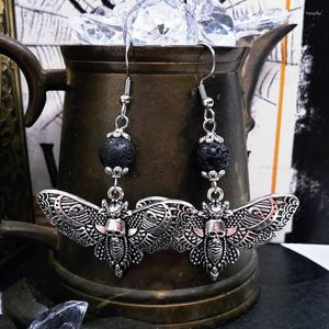 Dangle Earrings DEATHS HEAD MOTH Goth Vintage Charm Crepy Novelty Halloween Fashion Witch Jewelry